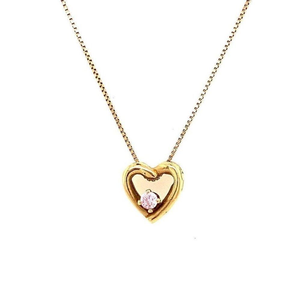 โ10kโPinkโSapphireย HeartโNecklace